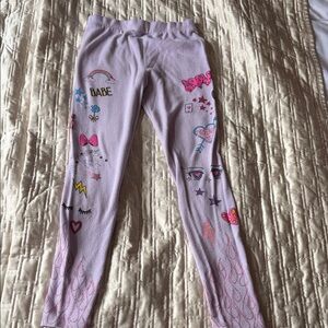 Chaser Lilac Graphic Kids Leggings with Colorful Icons